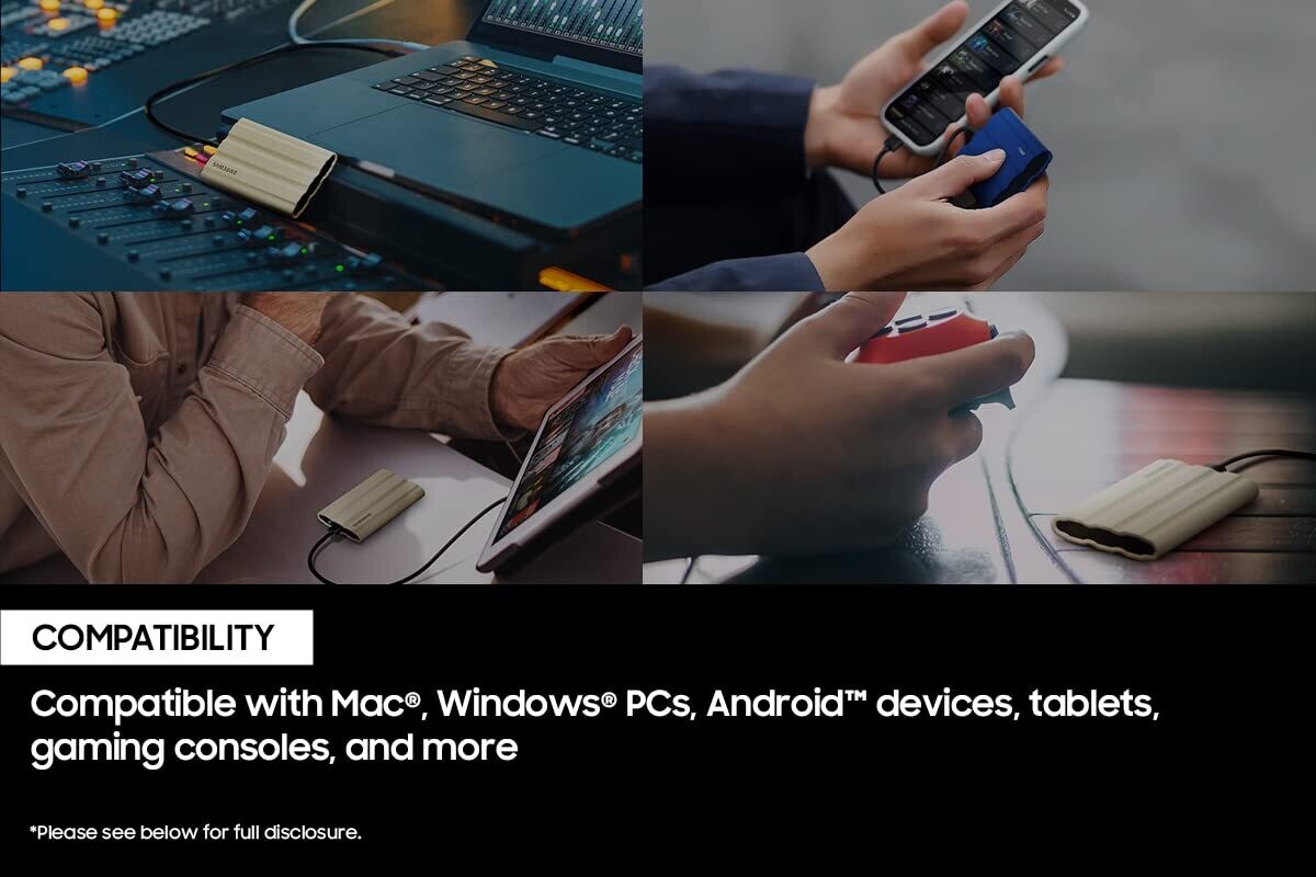 Samsung T7 Shield 1TB, Portable SSD, up-to 1050MB/s