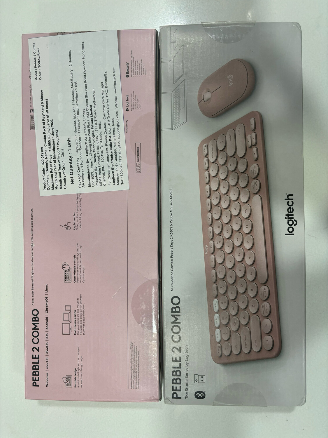 Logitech Pebble 2 Combo Wireless Keyboard Mouse Tonal Rose Logitech Pebble 2 Combo Wireless Keyboard Mouse Tonal Rose