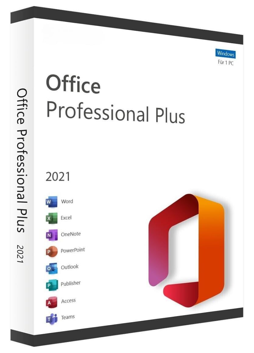 MS Office Professional Plus 2021 Retail License for Windows (1 User, Lifetime Validity)