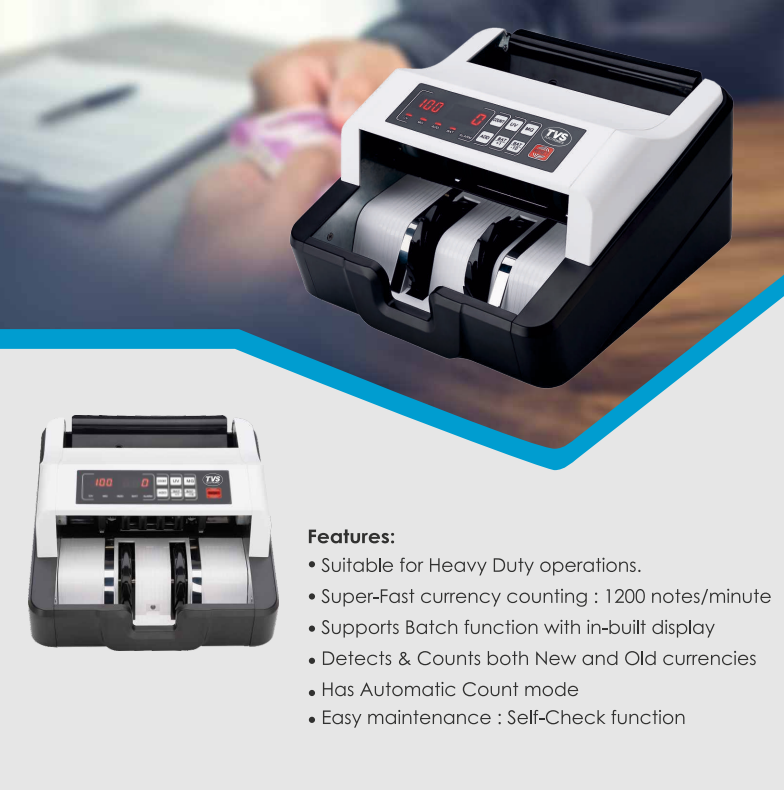TVS CC-232 Classic Cash Counting Machine TVS CC-232 Classic Cash Counting Machine