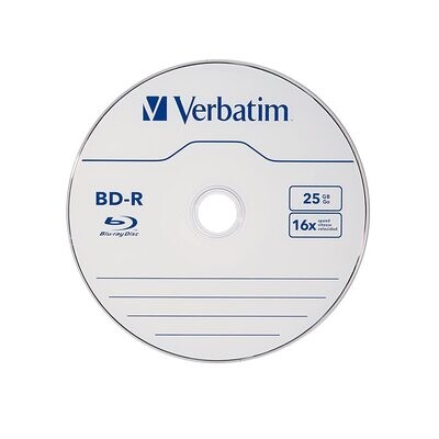 Verbatim BD-R DL Blu-Ray Disk Recordable (pack of 25-disk)