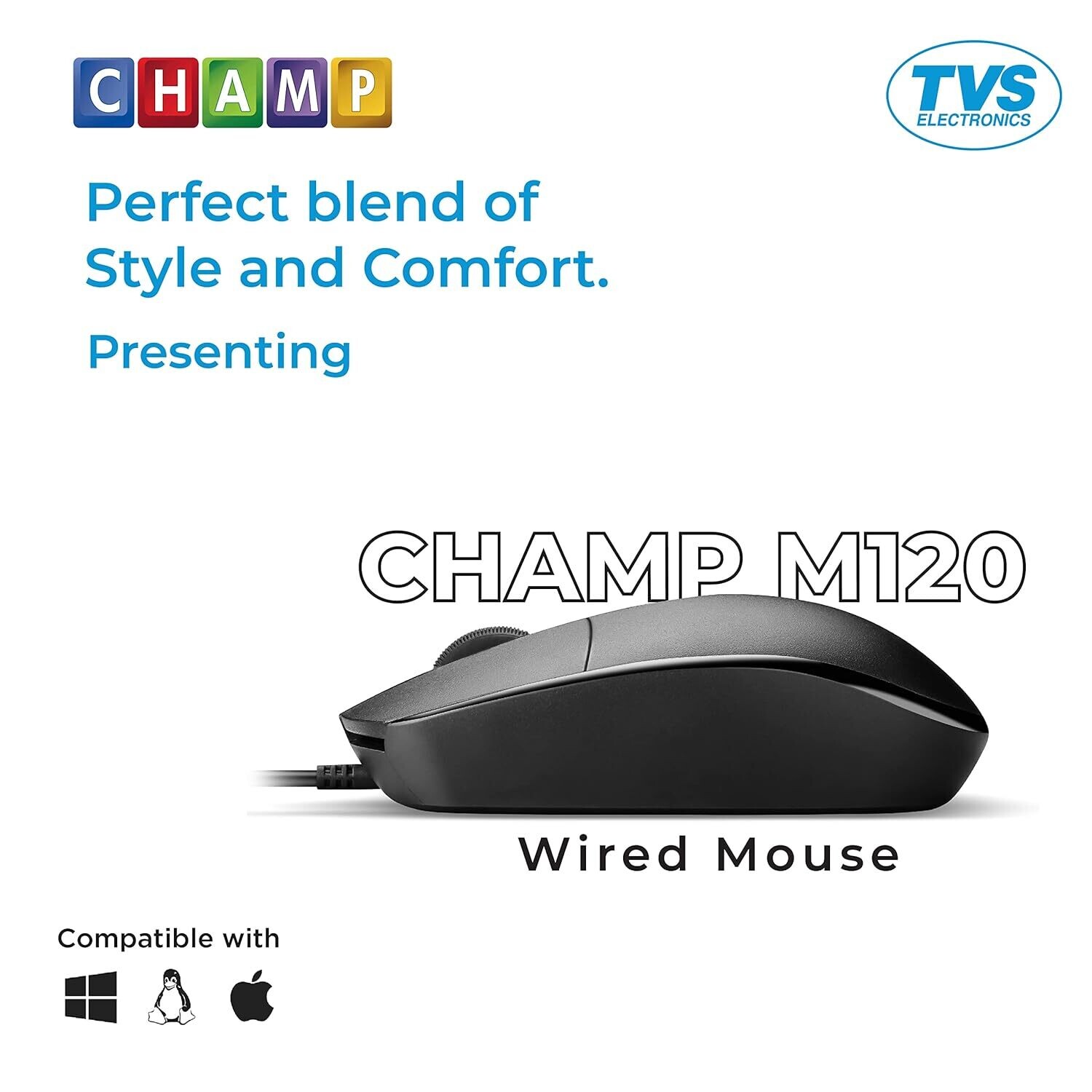 TVS Champ M120 Wired Optical Mouse