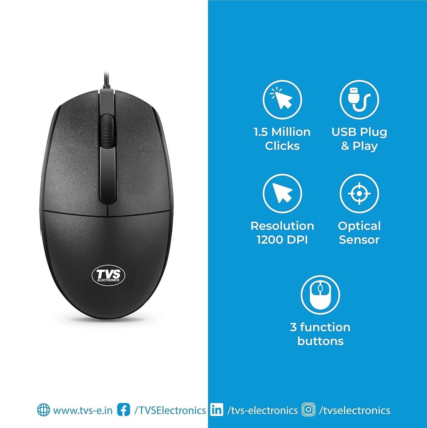 TVS Champ M120 Wired Optical Mouse