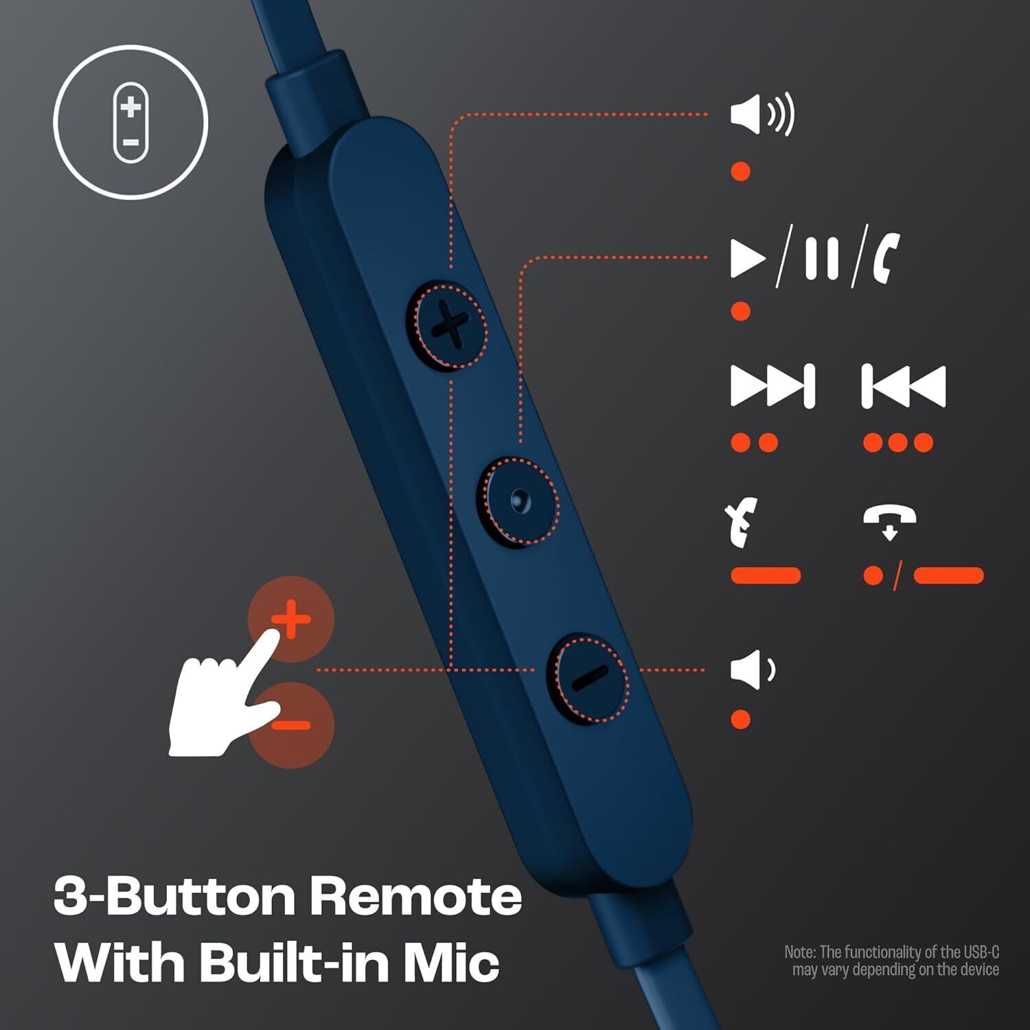 JBL Tune 310C Type-C Wired Earphones (Blue) JBL Tune 310C Type-C Wired Earphones (Blue)