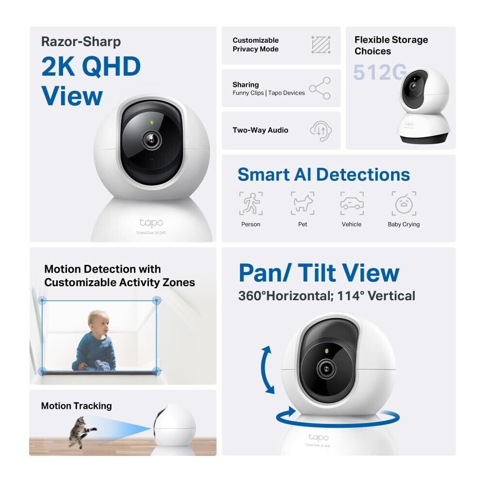 TP Link Tapo C220 Pan/Tilt AI Home Security Wi-Fi Camera TP Link Tapo C220 Pan/Tilt AI Home Security Wi-Fi Camera