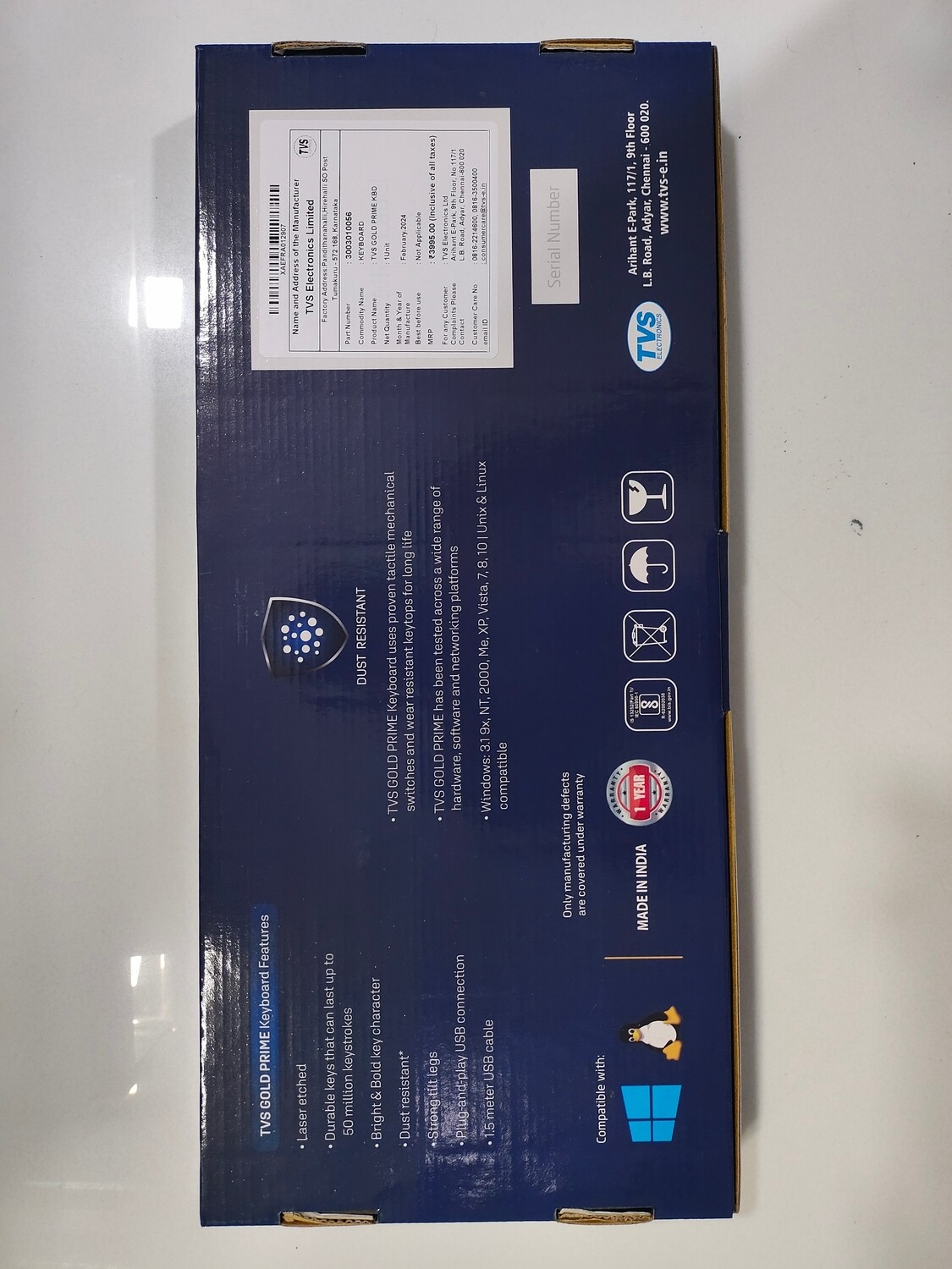 TVS Gold Prime Bharat Dust Resistant Keyboard