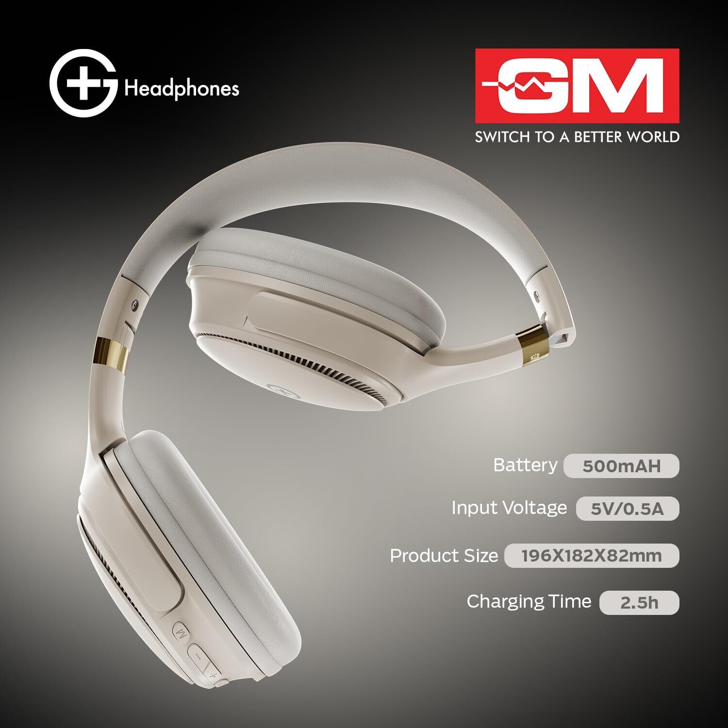 GM G-Plus Over The Ear Headphones with Mic (Beige) GM G-Plus Over The Ear Headphones with Mic (Beige)