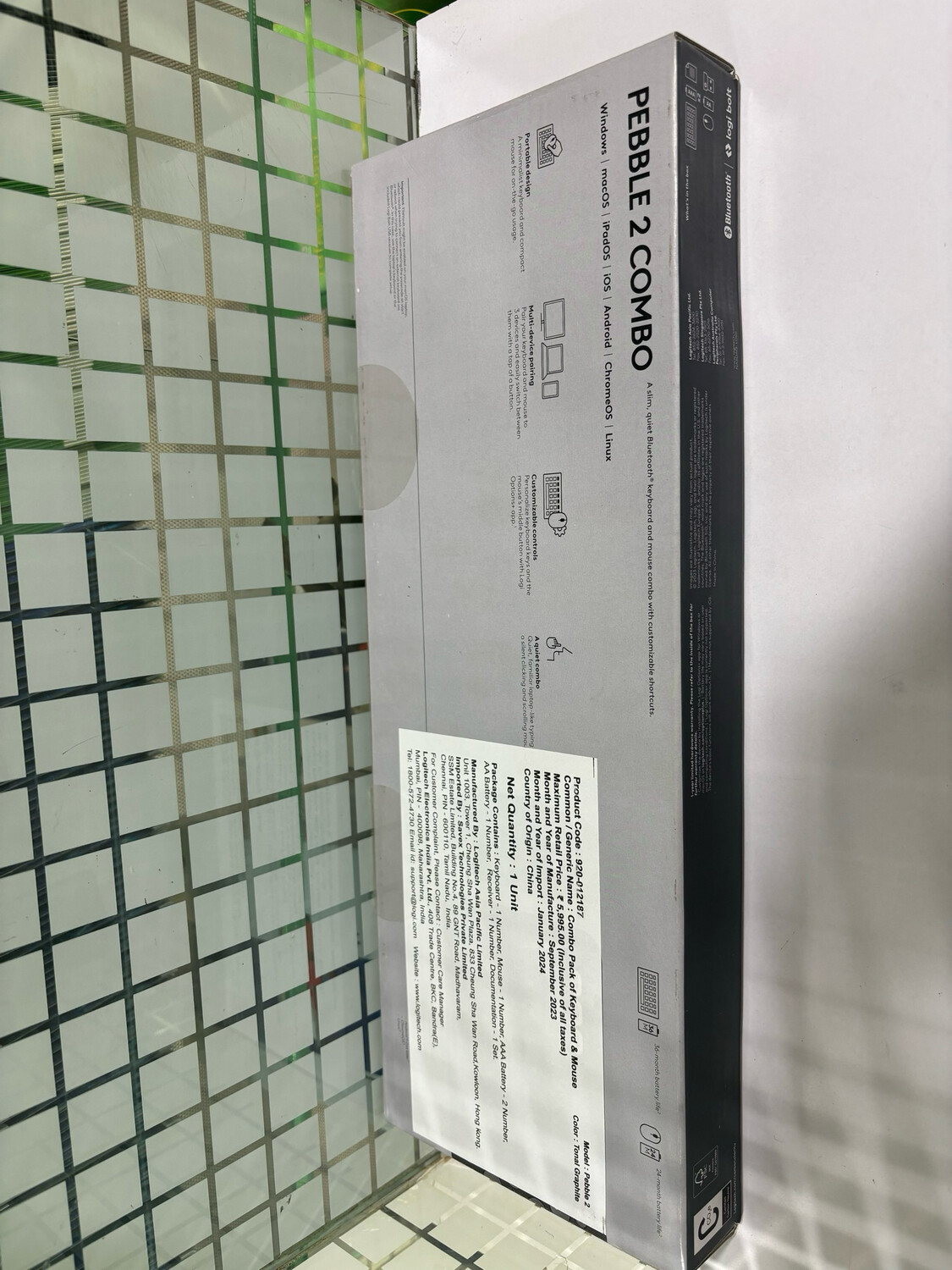 Logitech Pebble 2 Combo Wireless Keyboard Mouse Tonal Graphite