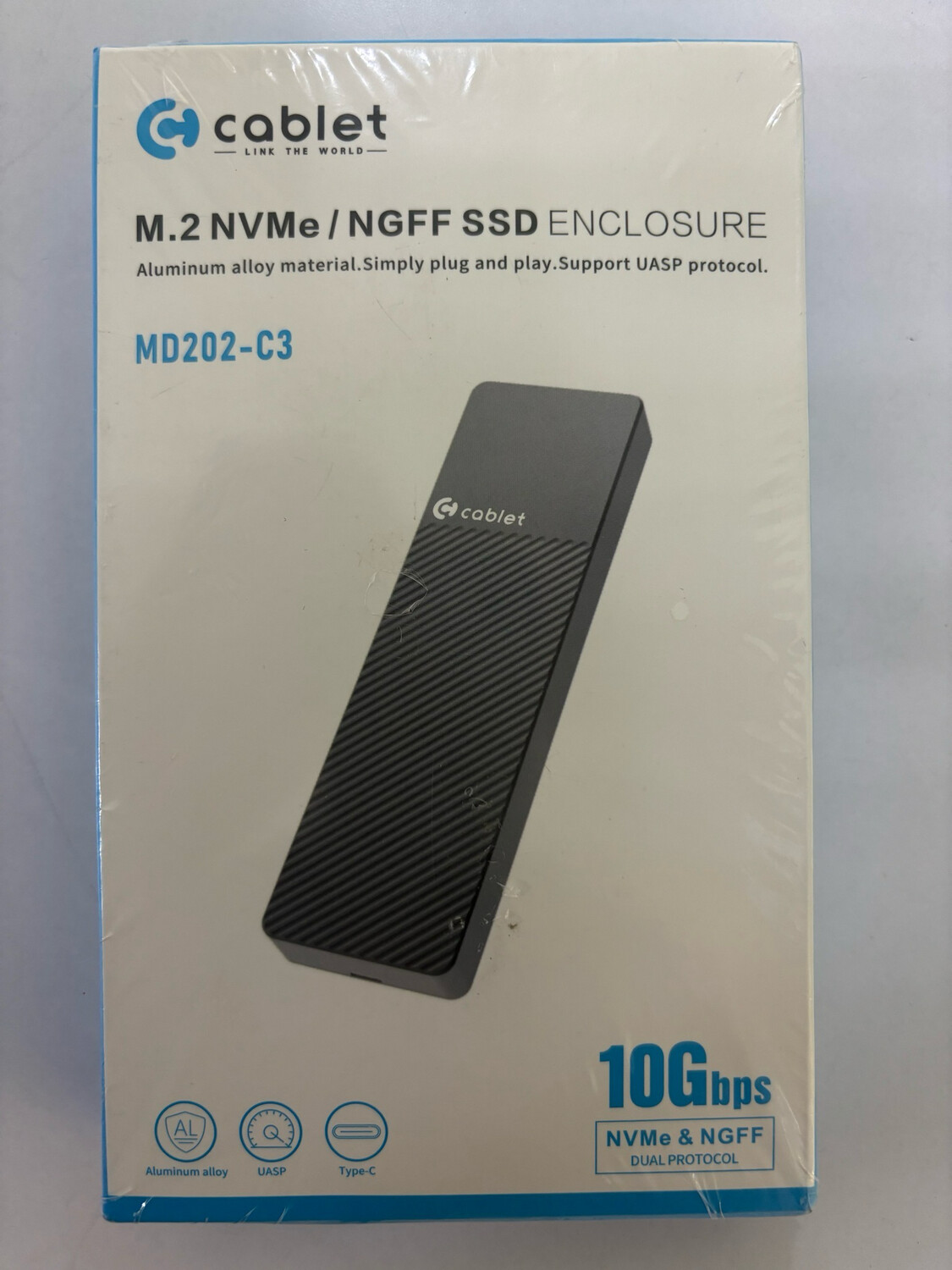 Cablet M.2 NVMe/NGFF SSD Enclosure (‎MD202-C3)