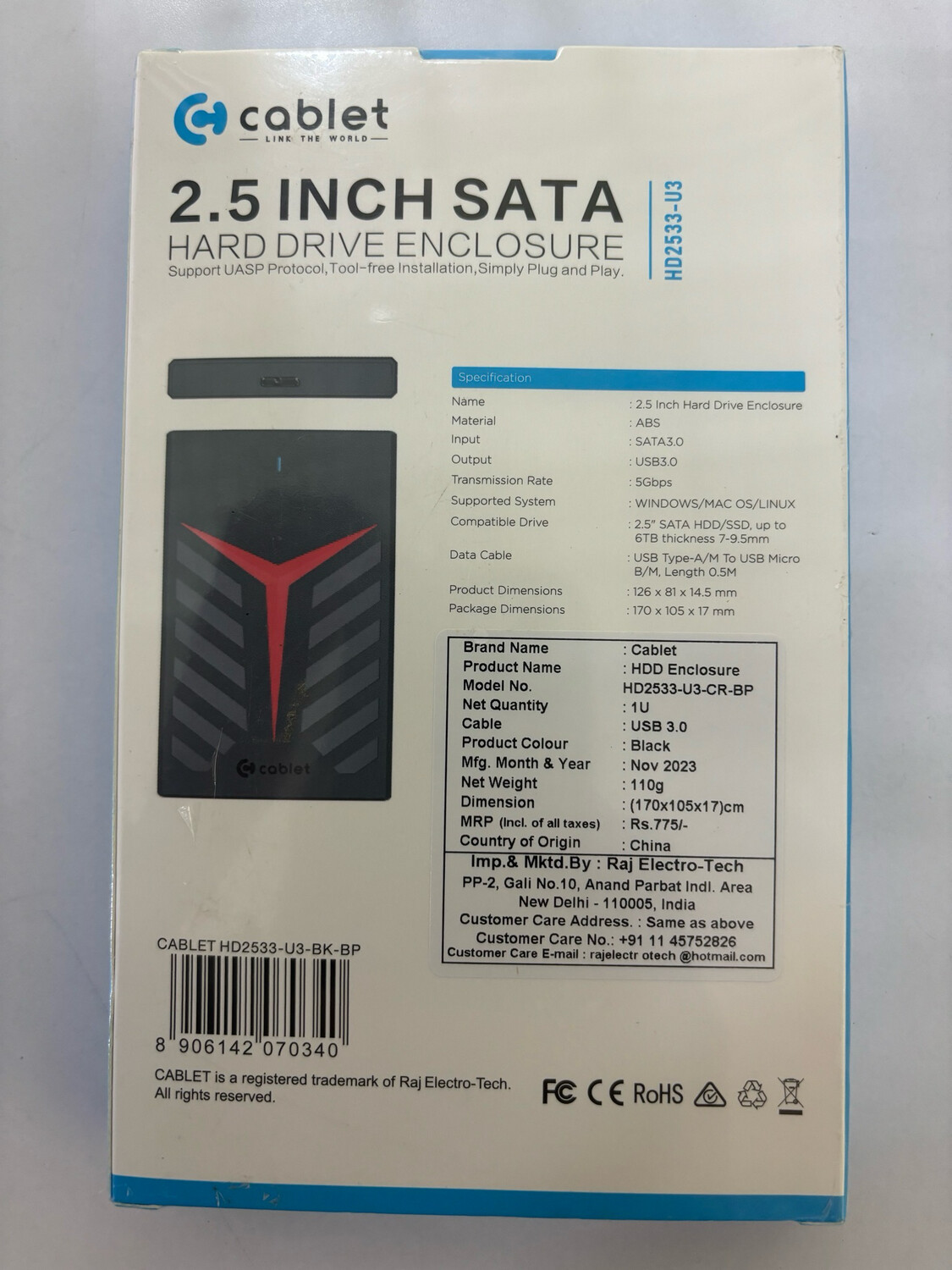 Cablet 2.5-inch Hard Drive Enclosure (HD2533-U3)