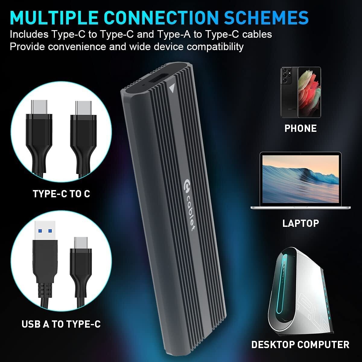 Cablet M.2 NVMe SSD Enclosure (MS201-C3)
