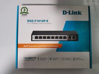 D-Link DGS-F1010P-E 120W 8+2 Port Gigabit POE Switch