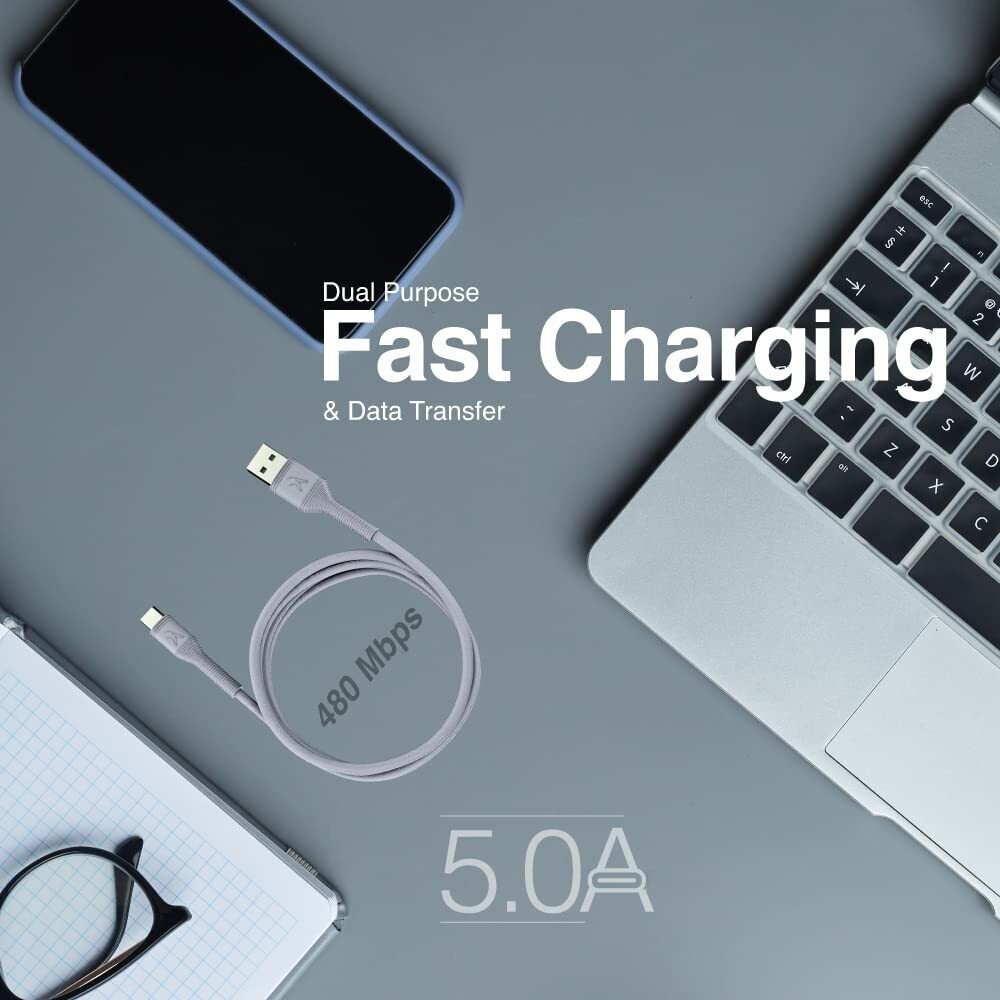 FINGERS Car Backseat Cable-5A9F Type-C Mobile Cable, Steel Grey FINGERS Car Backseat Cable-5A9F Type-C Mobile Cable, Steel Grey