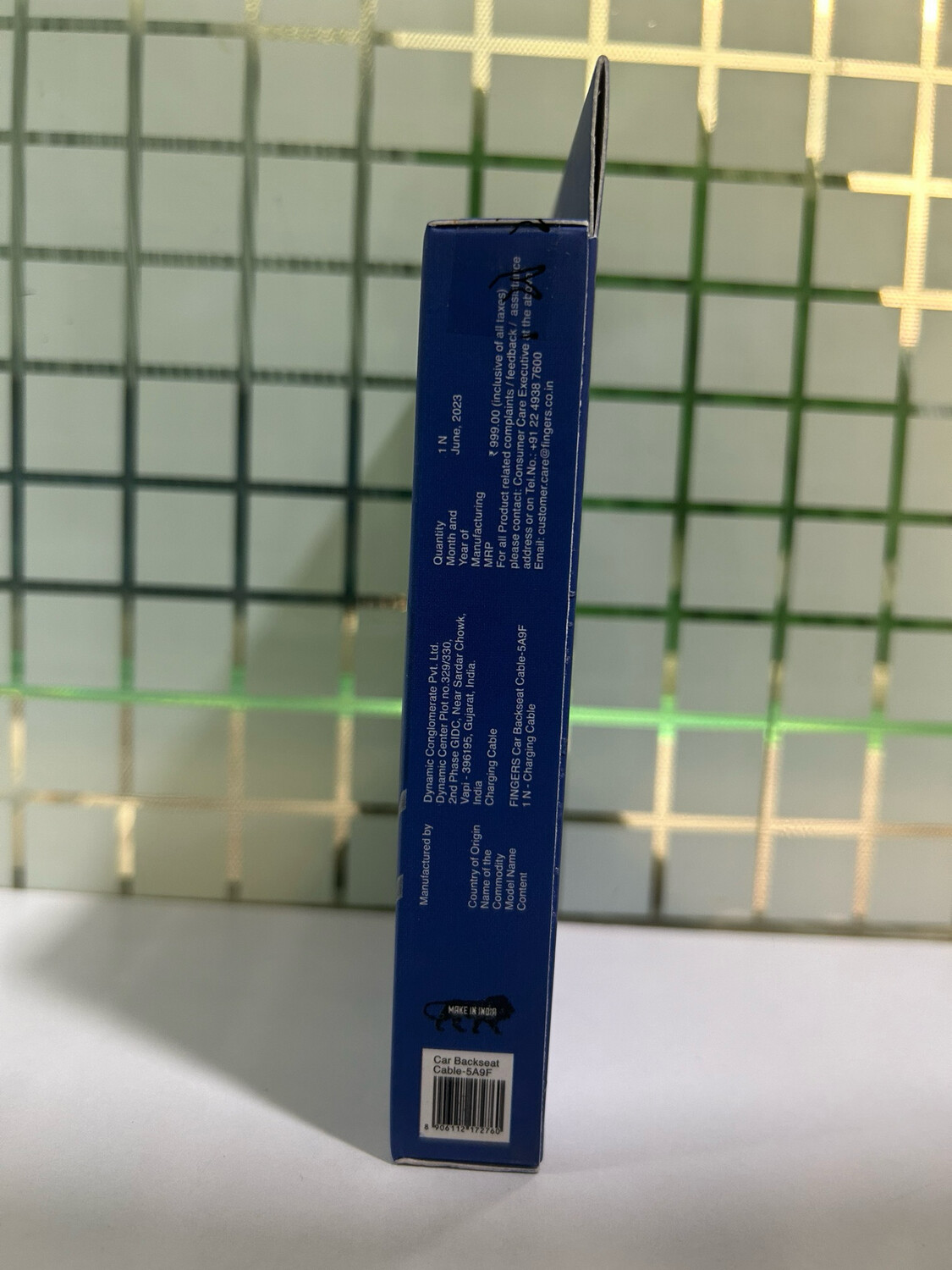 FINGERS Car Backseat Cable-5A9F Type-C Mobile Cable, Steel Grey FINGERS Car Backseat Cable-5A9F Type-C Mobile Cable, Steel Grey