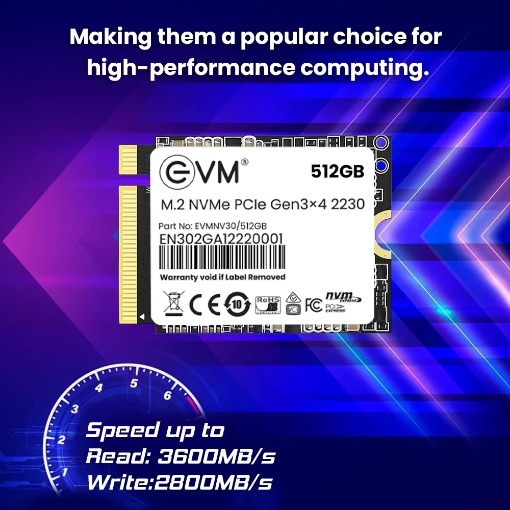 EVM M.2 NVME PCIE 2230 512GB SSD