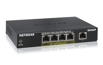 Netgear 5-Port PoE+ Gigabit Network Switch (GS305P)