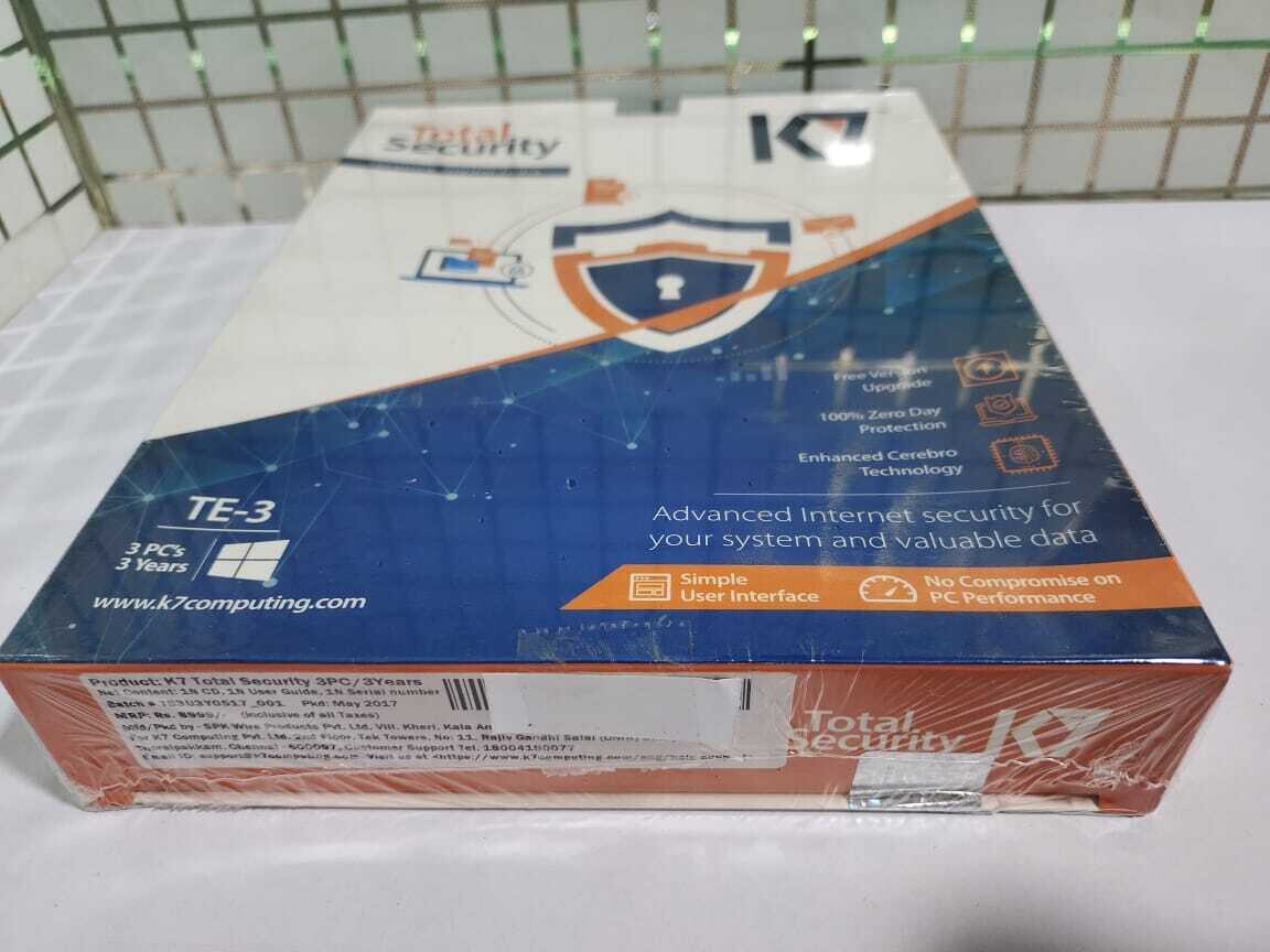 New, 3 User, 3 Year, K7 Total Security