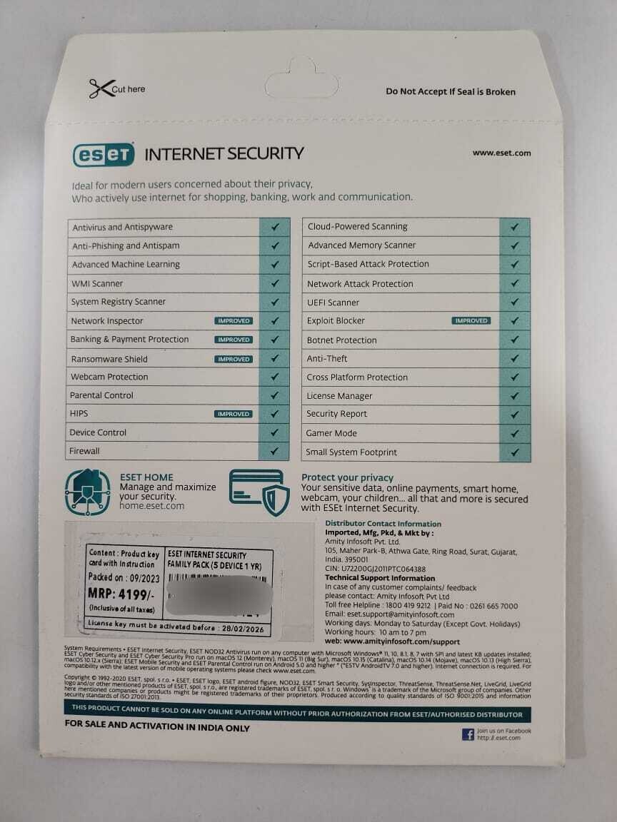 5 User, 1 Year, Eset Internet Security, Family Pack