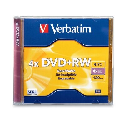 Verbatim DVD+RW 4.7GB Rewritable with jewel case, Pack of 1 Disk