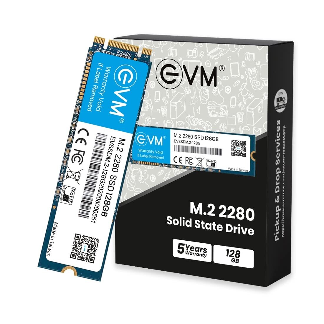 EVM M.2 (2280) 128GB SSD - Fast Performaning SATA Internal