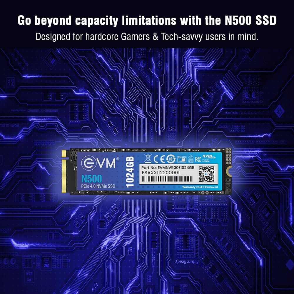 EVM N500 1TB (Gen 4) NVMe Internal SSD with 5000 Mb/s