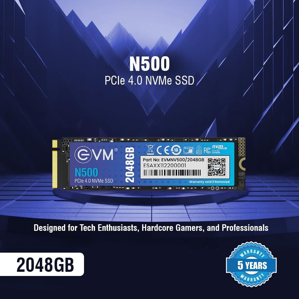 EVM N500 2TB (Gen 4) NVMe Internal SSD with 7000 Mb/s