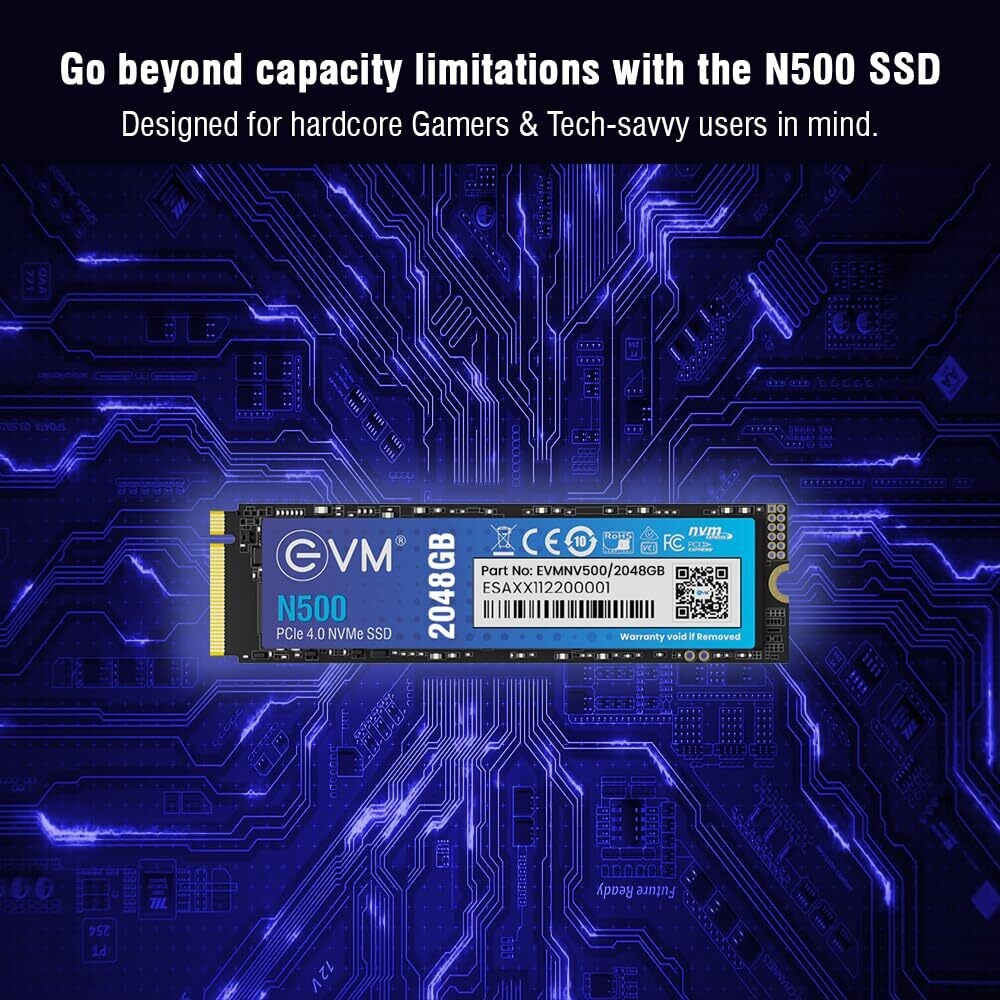 EVM N500 2TB (Gen 4) NVMe Internal SSD with 7000 Mb/s