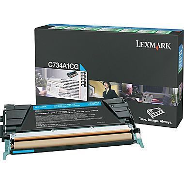 Lexmark C734A1CG Cyan Return Program Toner Cartridge