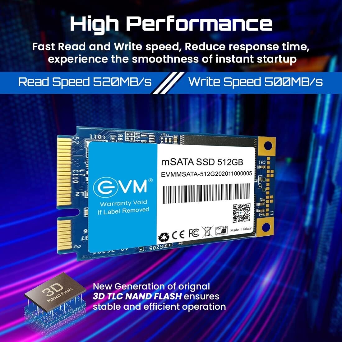EVM M SATA 512GB 3D Flash Internal SSD EVM M SATA 512GB 3D Flash Internal SSD