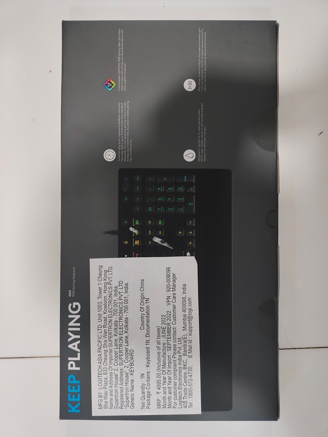 Logitech G213 Gaming Keyboard with Dedicated Media Controls