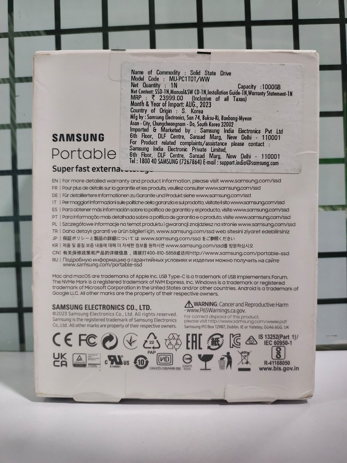 Samsung T7 1TB Up to 1,050MB/s Portable SSD Samsung T7 1TB Up to 1,050MB/s Portable SSD