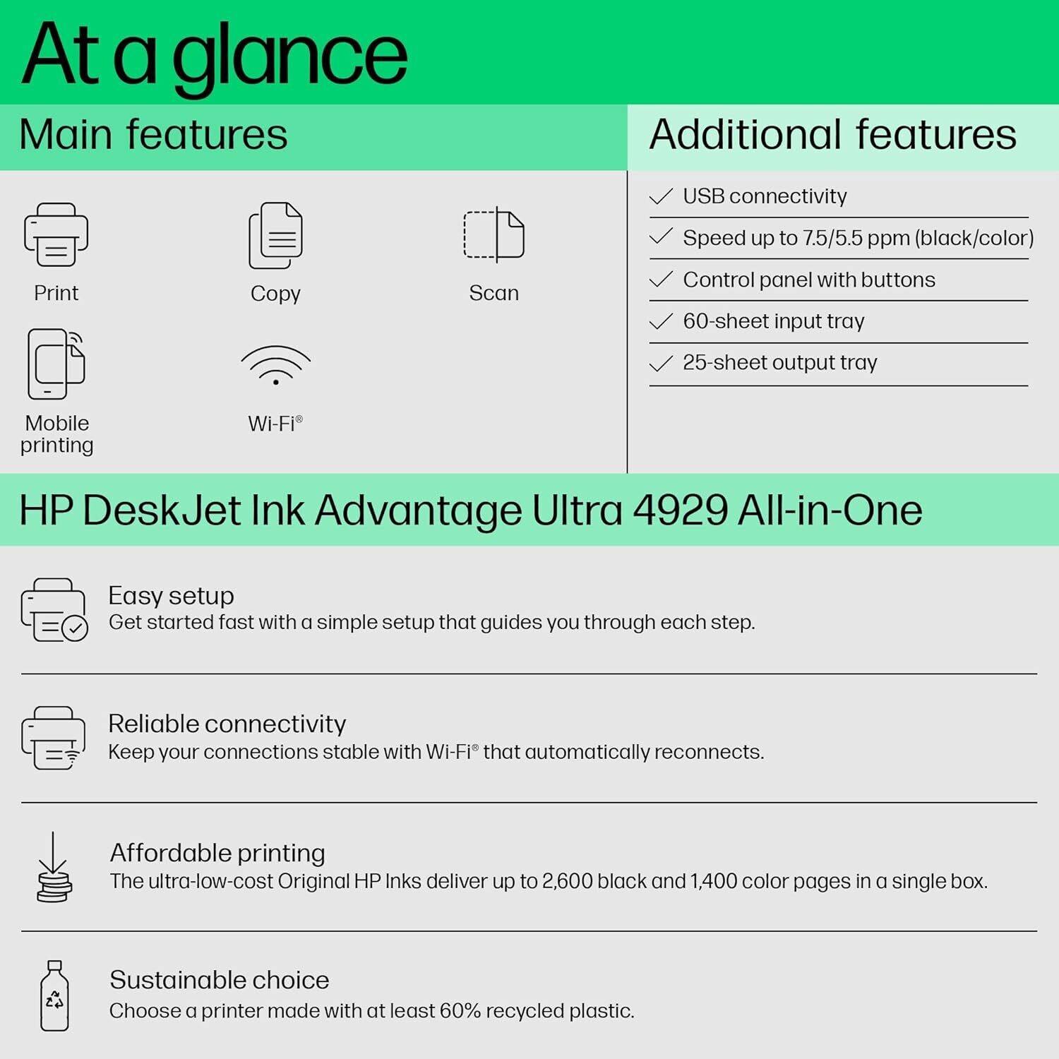 HP 4929 WiFi Multifunction Ink Advantage Printer HP 4929 WiFi Multifunction Ink Advantage Printer
