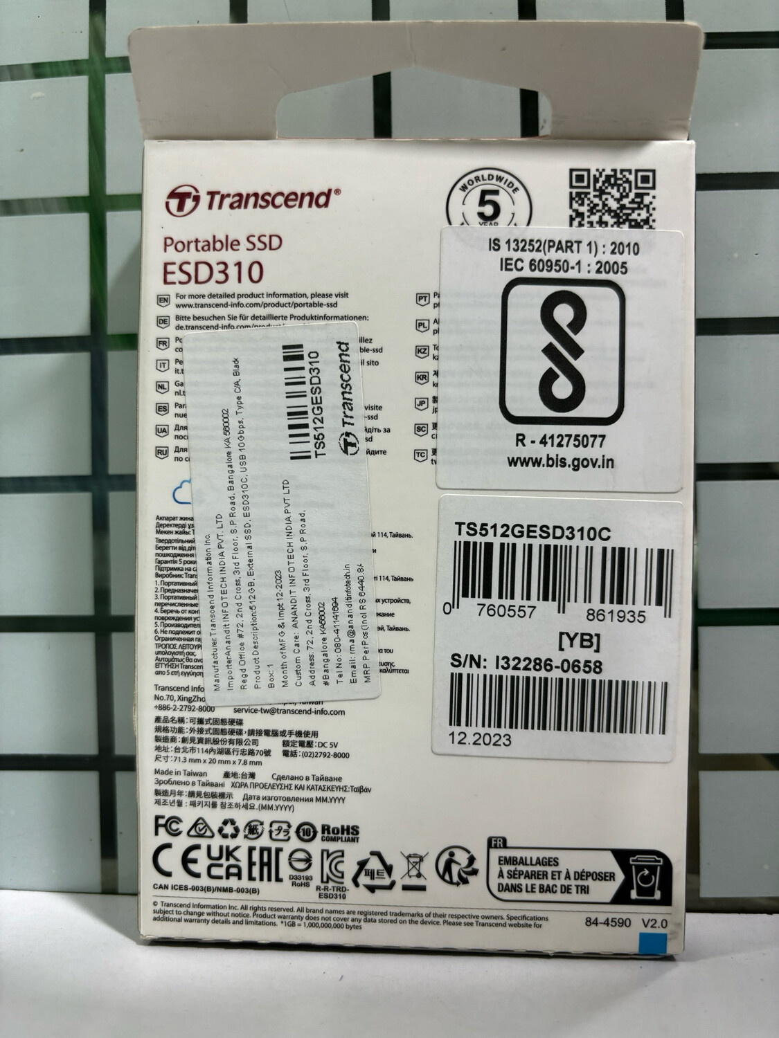 Transcend 512GB Portable SSD (ESD310)