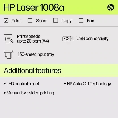 HP 1008W Single Function WiFi Laser Printer