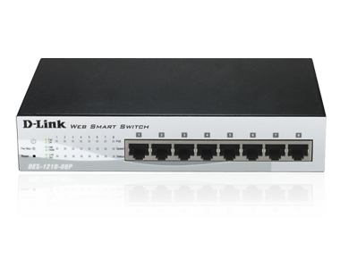 D-Link 8-Port 10/100Mbps POE Web Switch, DES-1210-08P