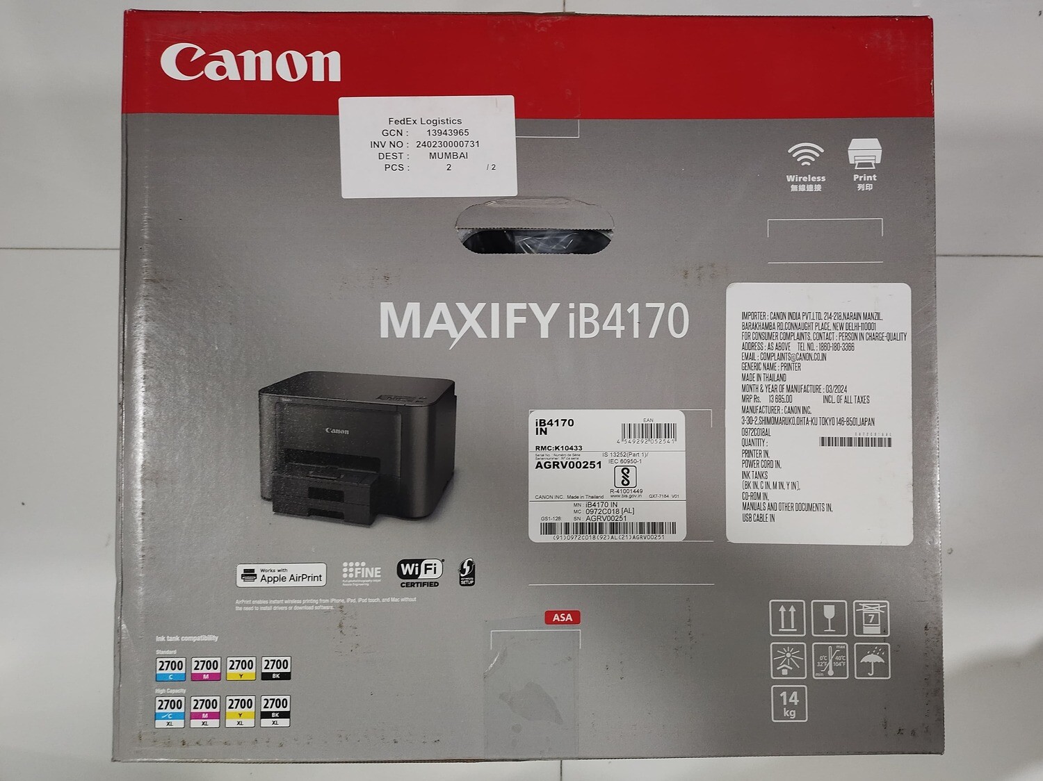 Canon iB4170 Color Single Function ink Printer Canon iB4170 Color Single Function ink Printer