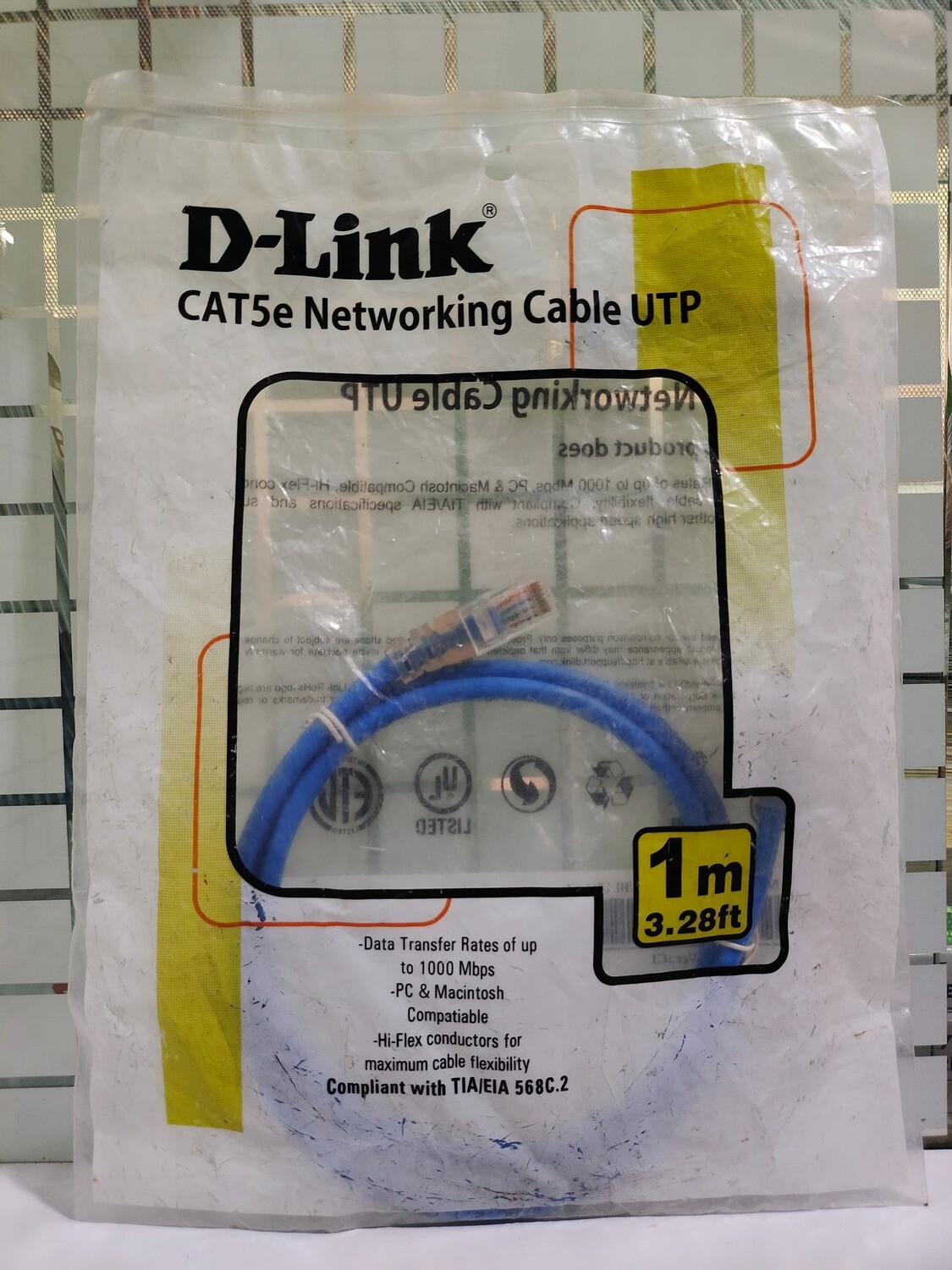 D-Link 1mtr Cat-5 Patch Cord Cable