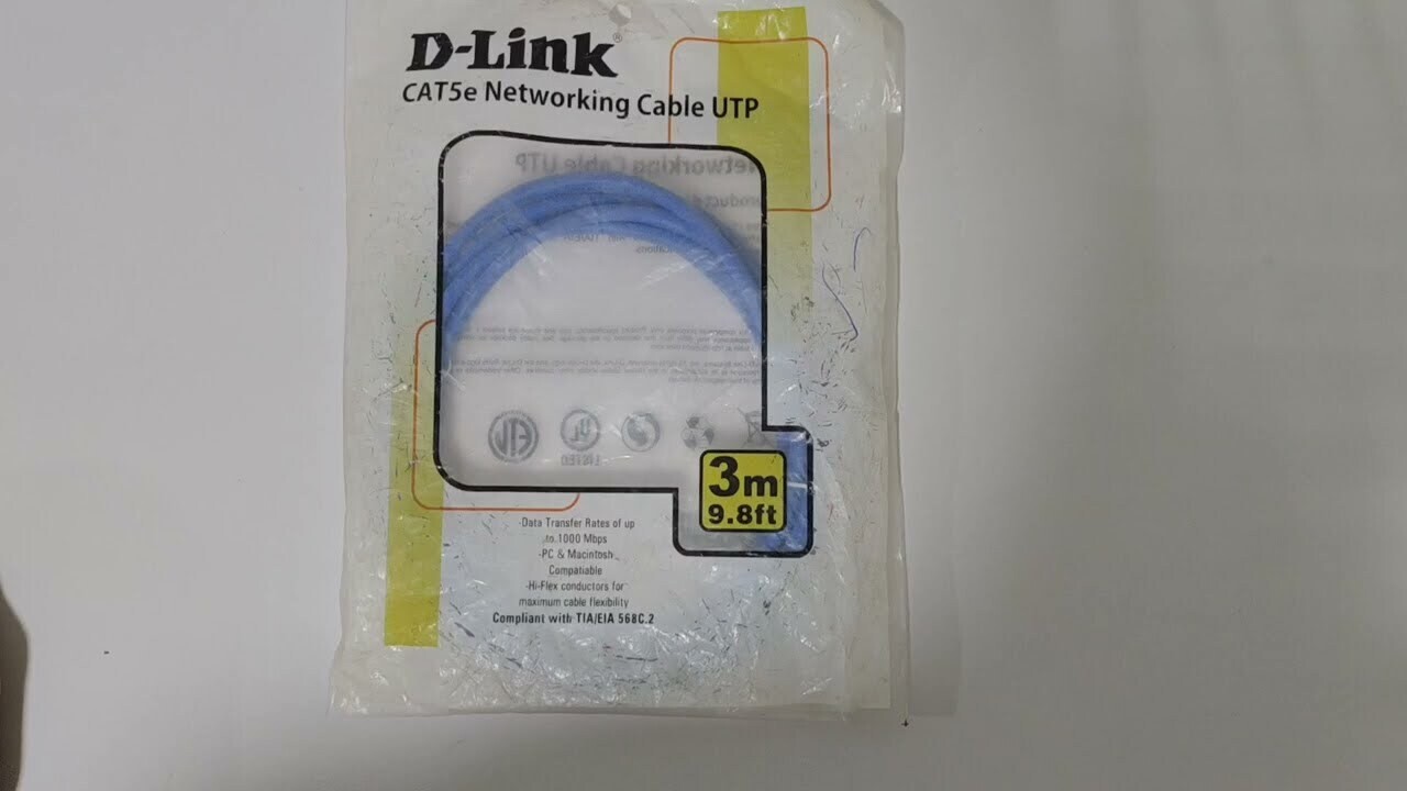 D-Link 3mtr Cat-5 Patch Cord Cable D-Link 3mtr Cat-5 Patch Cord Cable