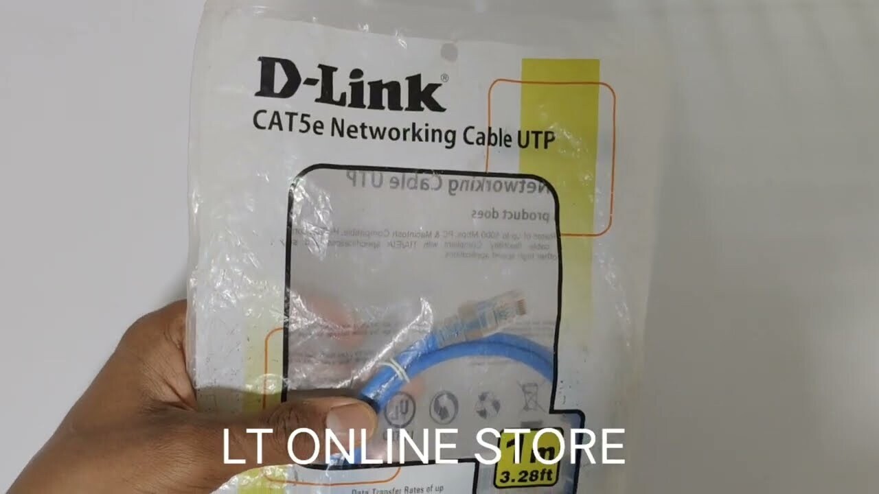 D-Link 1mtr Cat-5 Patch Cord Cable D-Link 1mtr Cat-5 Patch Cord Cable