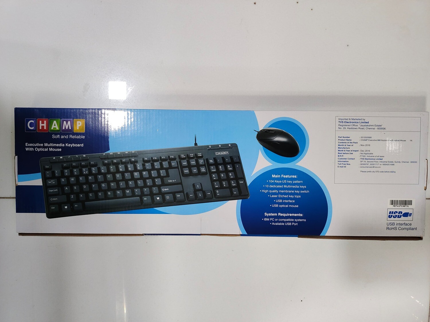 TVS Champ Multimedia Keyboard Mouse TVS Champ Multimedia Keyboard Mouse