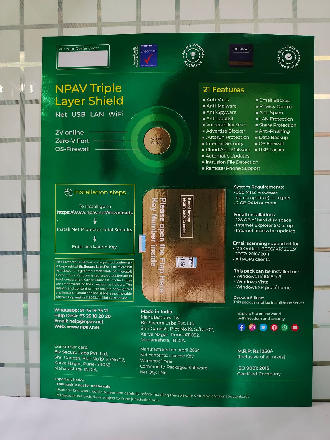 10 User, 1 Year, Net Protector Total Security (individual Pack)