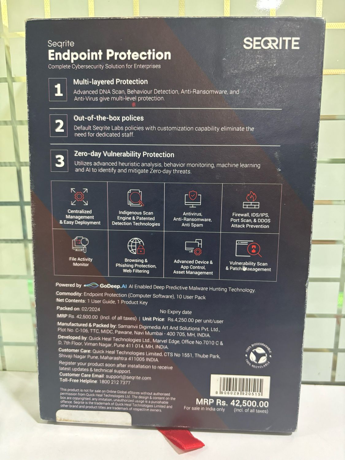 10 User, 3 Year, Seqrite Total Endpoint Protection 10 User, 3 Year, Seqrite Total Endpoint Protection