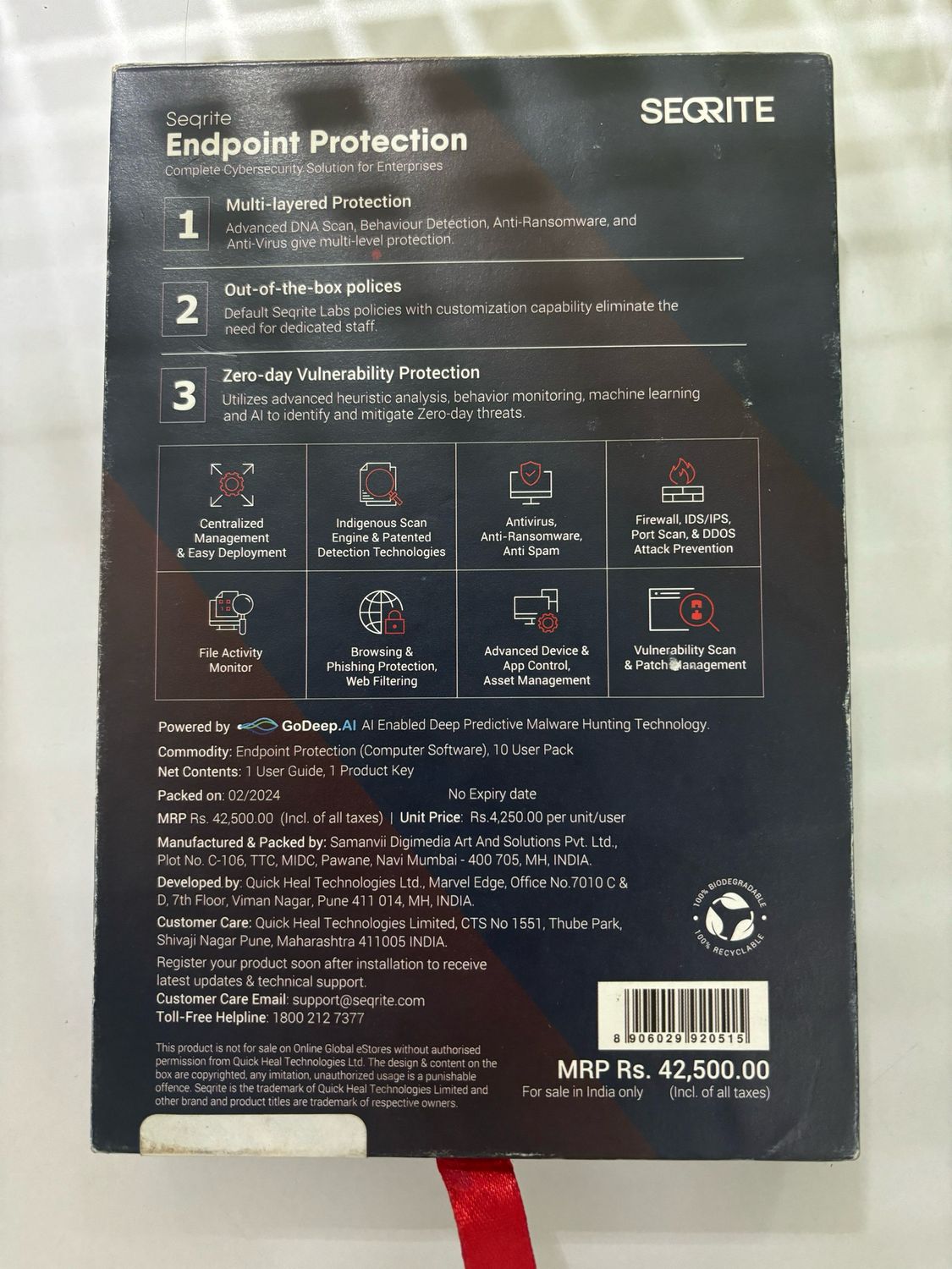 10 User, 3 Year, Seqrite Total Endpoint Protection 10 User, 3 Year, Seqrite Total Endpoint Protection