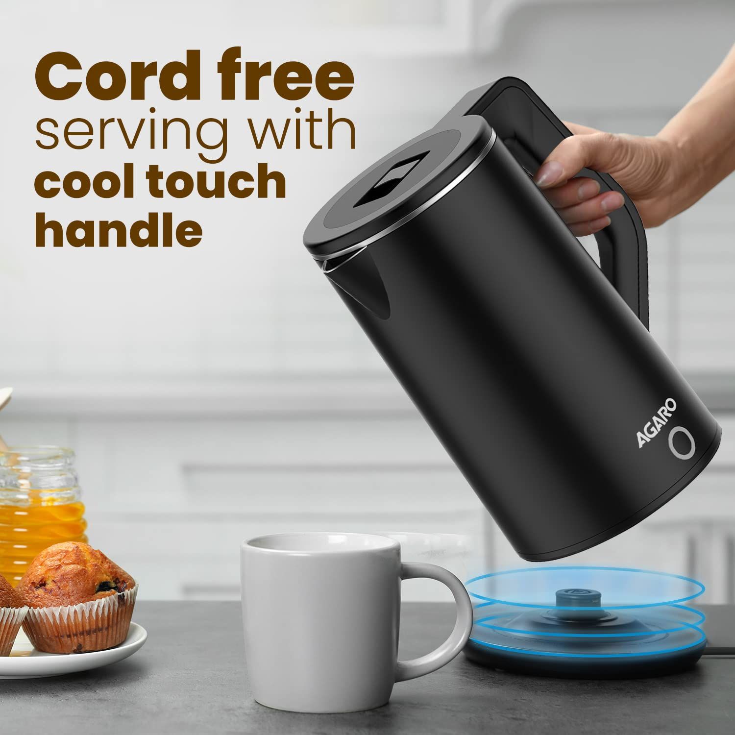 AGARO Elegant Electric Kettle (1.8 L, Black)