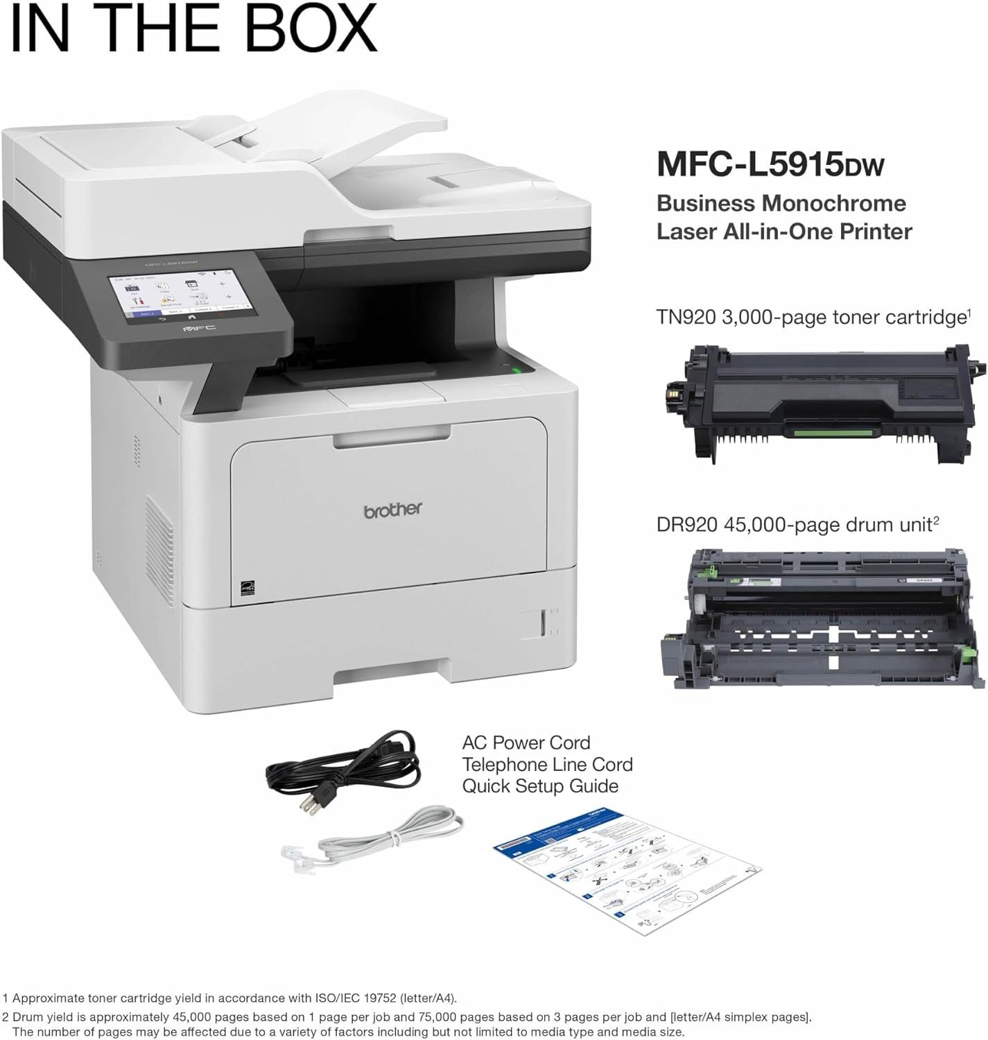 Brother MFC-L5915DW Wireless Business Laser Monochrome All-in-One Printer