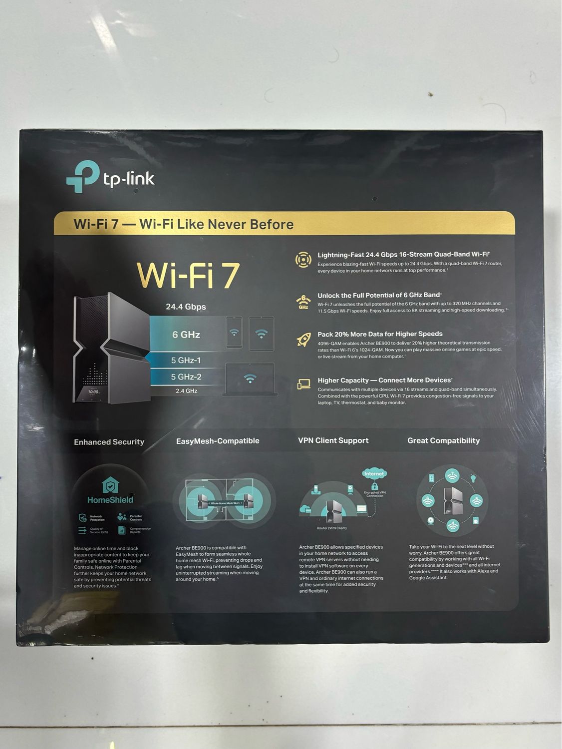 TP-Link Archer BE900 Quad-Band BE24000 WiFi 7 Router TP-Link Archer BE900 Quad-Band BE24000 WiFi 7 Router