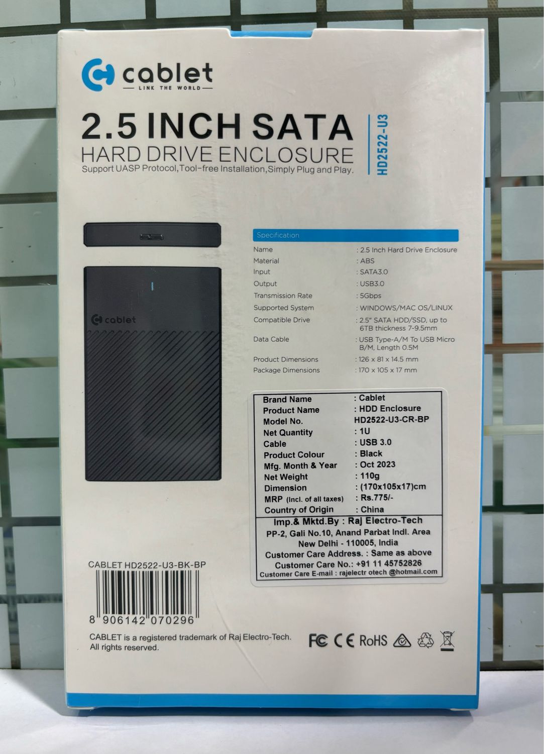 Cablet 2.5-inch Sata Hard Drive Enclosure (HD2522-U3)