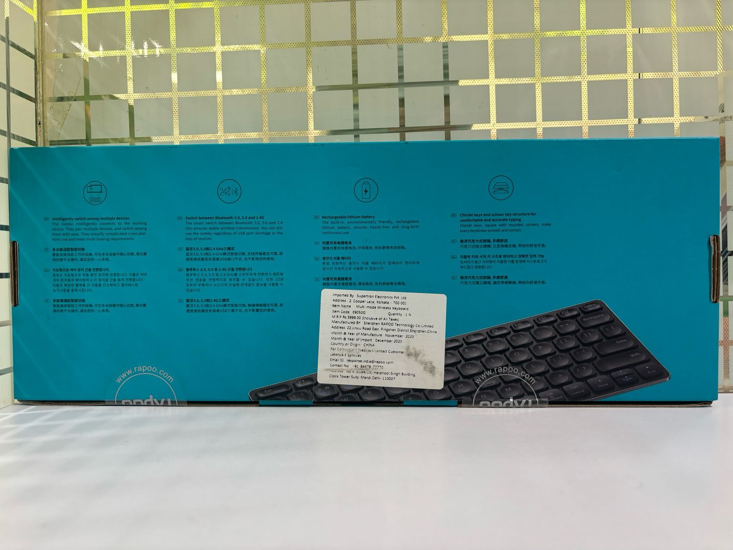 Rapoo E9050G Multi-mode Wireless Keyboard Dark Grey Rapoo E9050G Multi-mode Wireless Keyboard Dark Grey