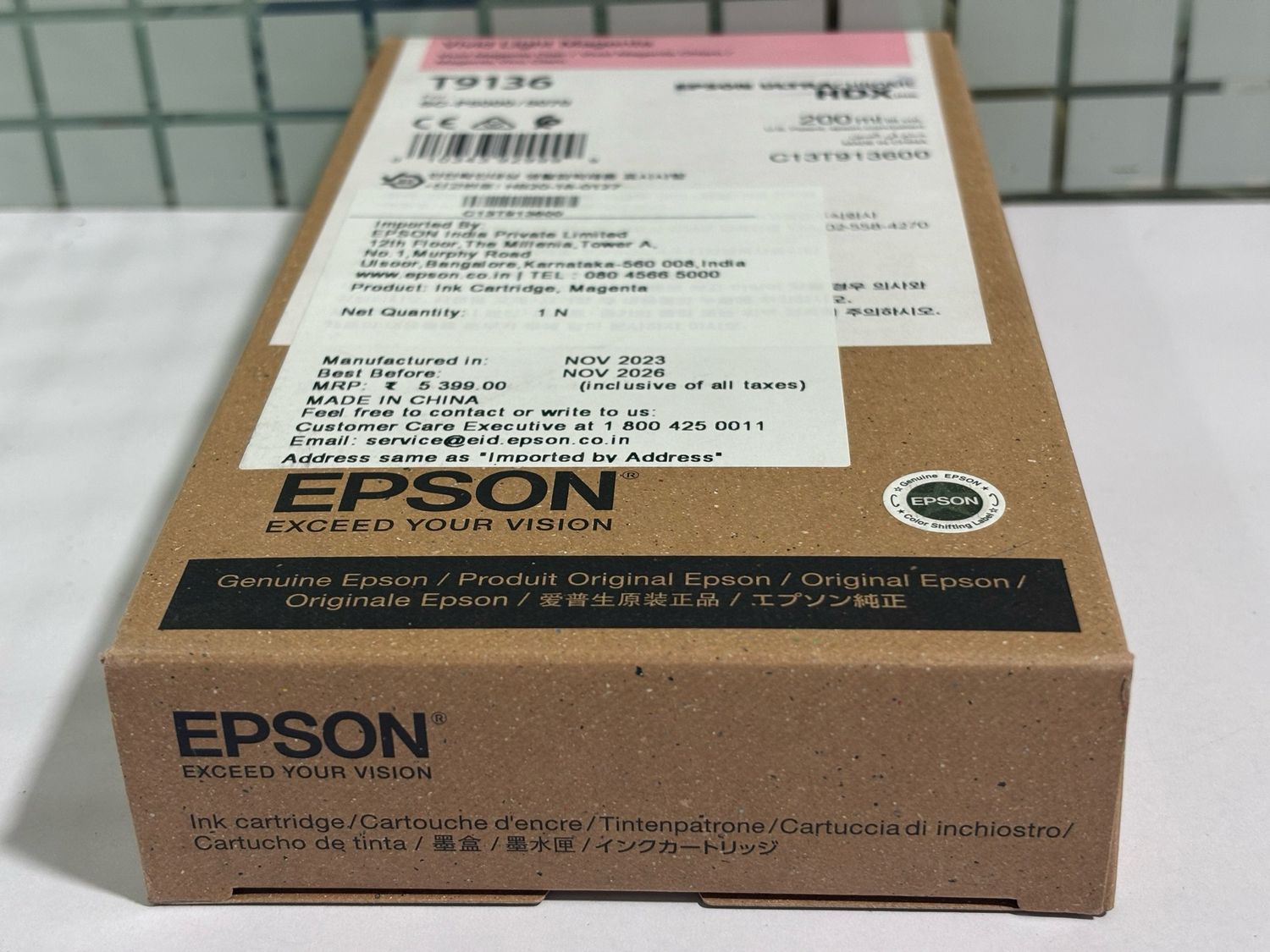 Epson T9136 Ink Cartridge, Vivid Light Magenta 200ml Epson T9136 Ink Cartridge, Vivid Light Magenta 200ml