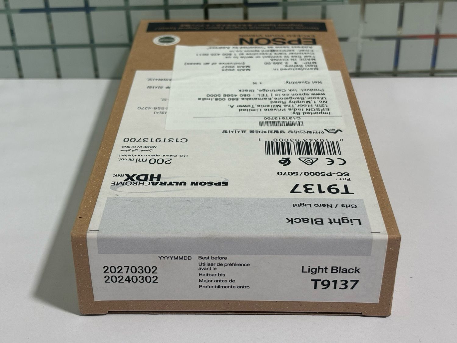 Epson T9137 Light Black Ink Cartridge, 200ml Epson T9137 Light Black Ink Cartridge, 200ml